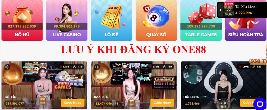 Lưu ý khi đăng ký 